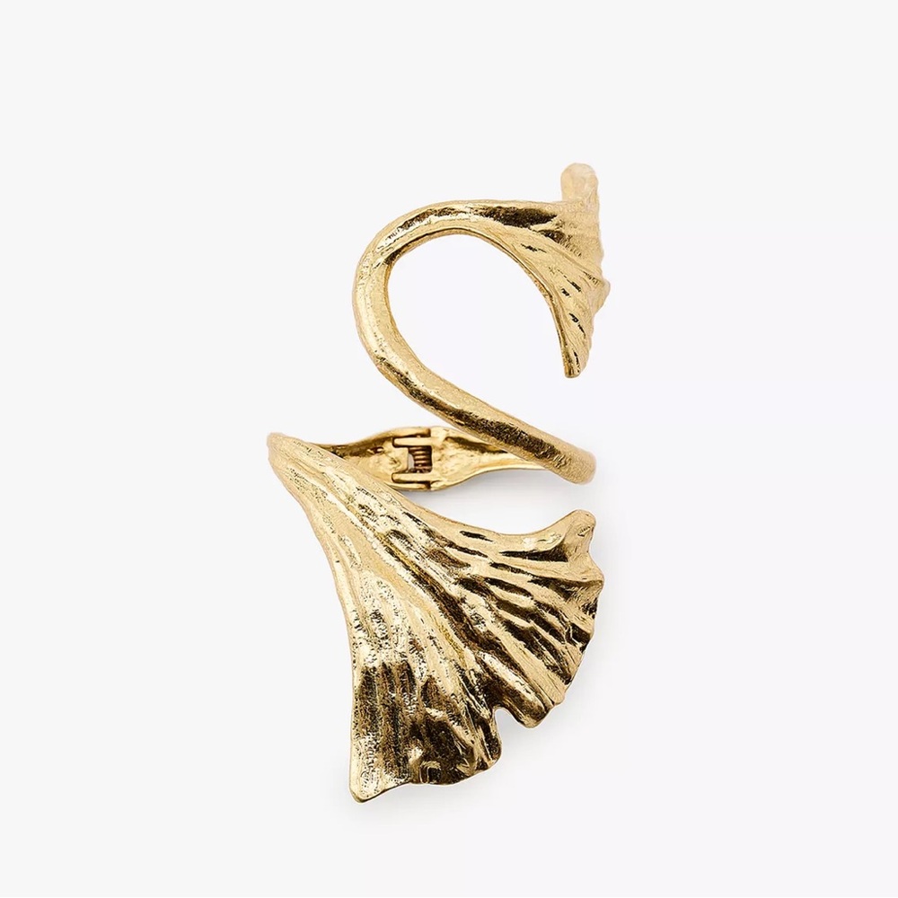 gold leaf cuff bracelet